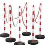 Absperrpfosten, Kettenpfostenset 6 Set, 10 m Kette